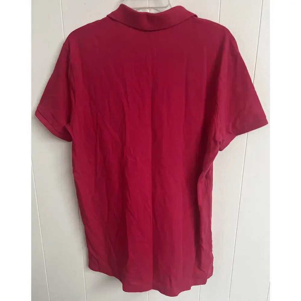 Polo Ralph Lauren Mens Shirt L Polo Short‎ Sleeve Small Logo Custom Fit Pink